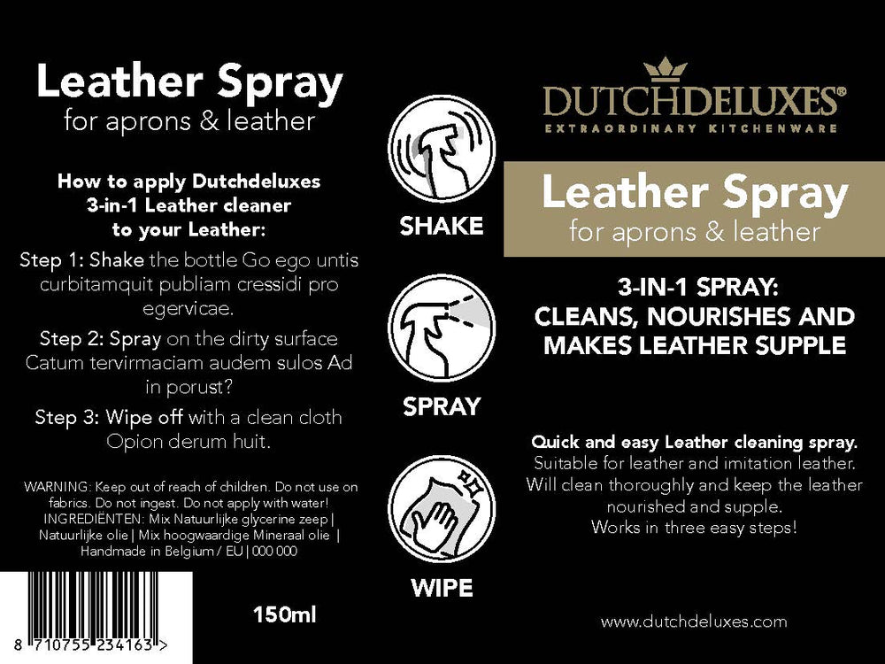 Dutchdeluxes 3-in-1 Maintenance set - Cleaning - Nourishing conditioning - Makes waterproof - Includes luxury brush with horsehair - 150 ml