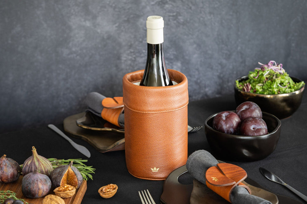 Dutchdeluxes - Handmade - Luxury - Wine cooler - Leather - Proper temperature - Brown