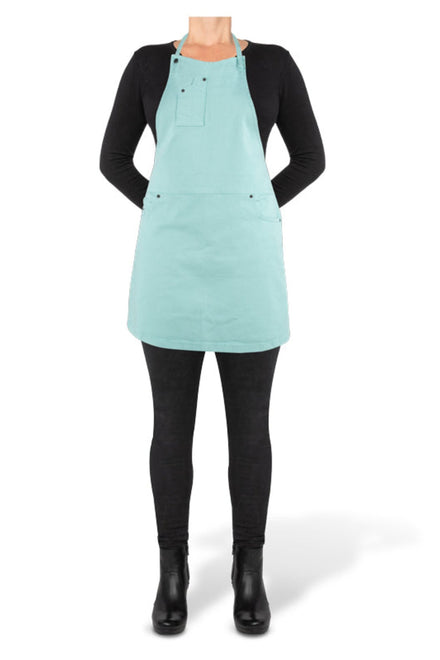 Dutchdeluxes - Indigo Jeans - Handmade - Barbecue - BBQ - Kitchen apron - 5 Pockets - Green