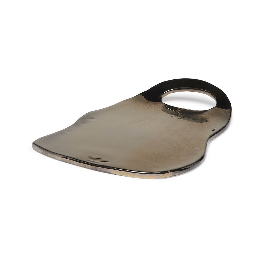 Dutchdeluxes - Handmade - Luxury - Dinner Plate - With Handle - Ceramic - Luxury - Gold Finish