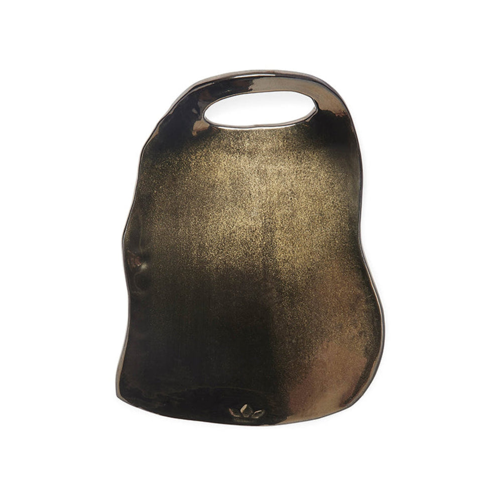 Dutchdeluxes - Handmade - Luxury - Dinner Plate - With Handle - Ceramic - Luxury - Gold Finish