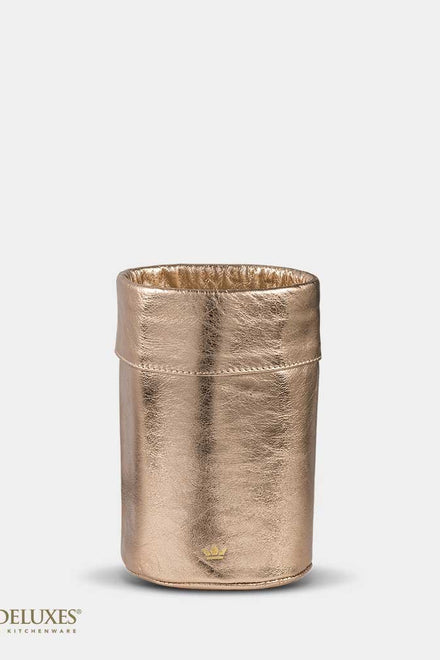 Dutchdeluxes - Luxus - Vollnarbenleder - Weinkühler - 18,5 x 12 cm - Anti-Rutsch - Perlmuttrose