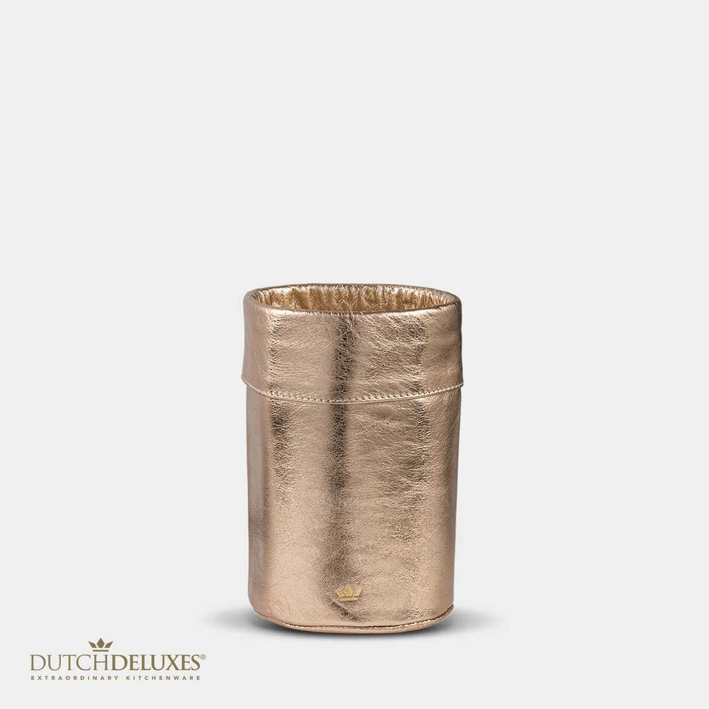 Dutchdeluxes - Luxury - Full grain leather - Wine cooler - 18.5 x 12 cm - Anti-slip - Pearly rose