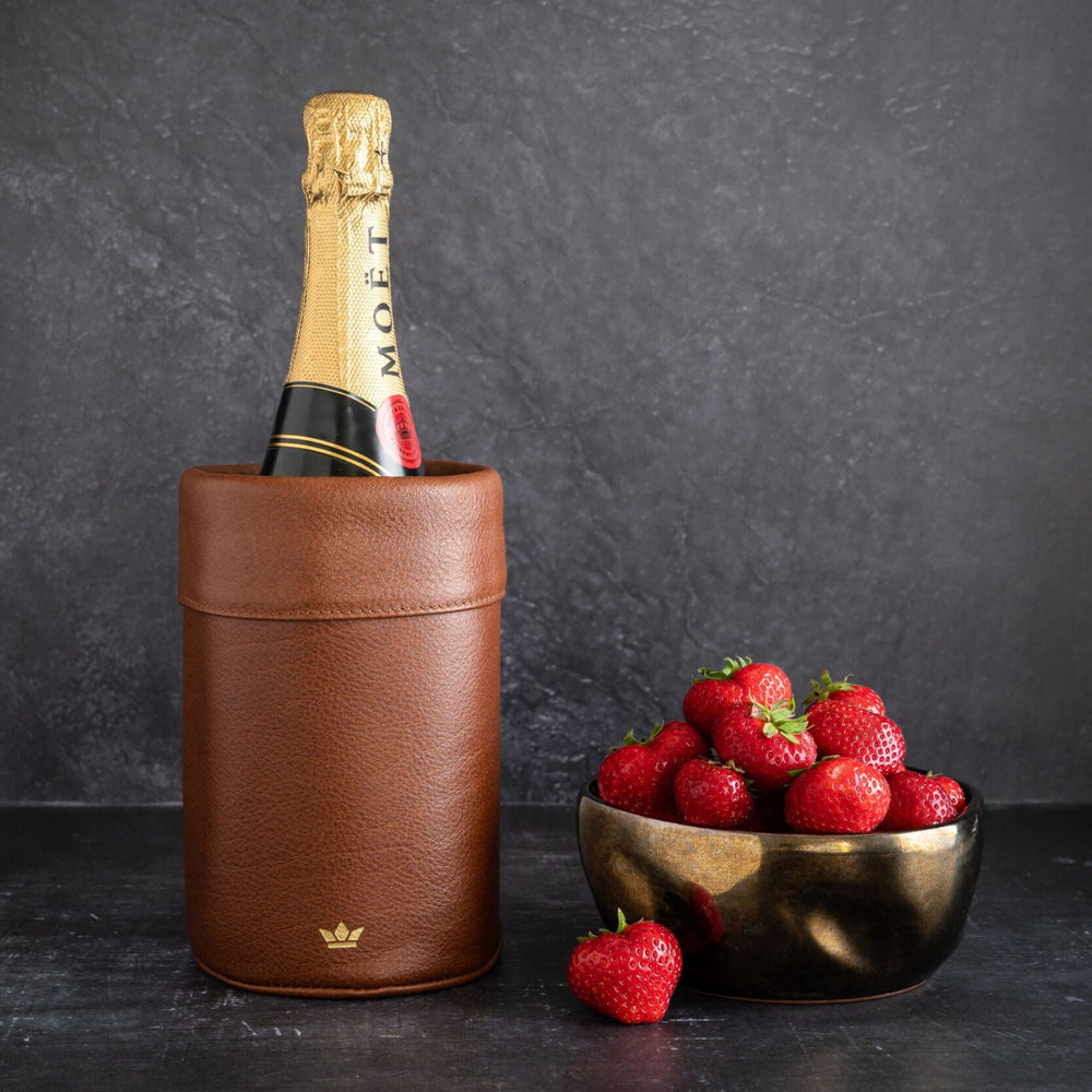 Dutchdeluxes - Handmade - Luxury - Wine cooler - Leather - Proper temperature - Brown