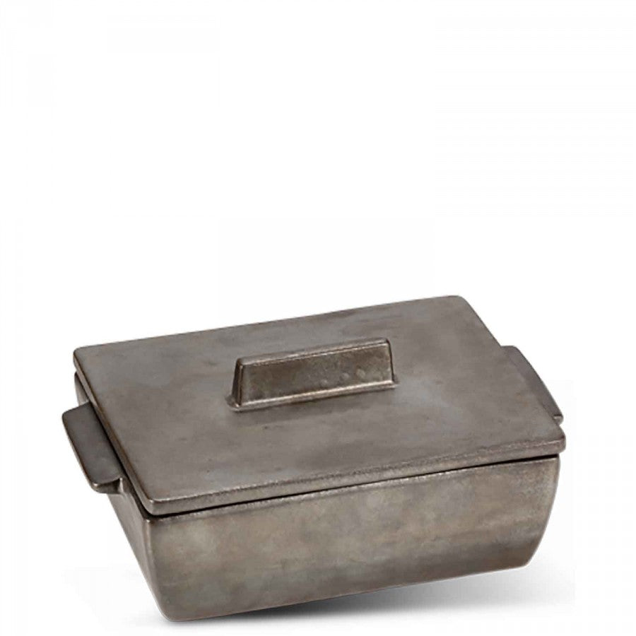 Dutchdeluxes – Durable – Céramique – Fait main – Casserole avec couvercle – Liège – 20 x 13,5 x 8,5 cm – Noir