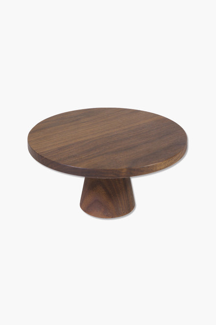 Dutchdeluxes - Gewaxt walnoot - Voedselstandaard - Taartplateau, serveerplateau - Presenteerplateau - Klein - Ø 20 cm - 1 stuk - Bruin