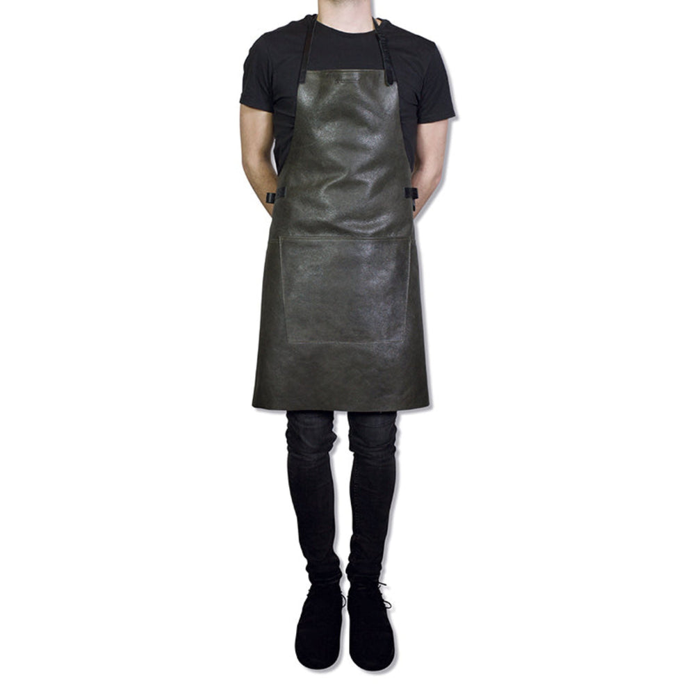 Dutchdeluxes - Handmade - Barbecue - Leather - Vintage - Kitchen - Apron - One Size - Grey/Black