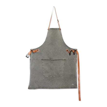Dutchdeluxes - Barbecue apron - Handmade - Unique - Grey-green