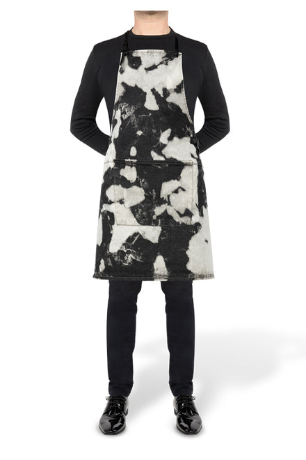 Dutchdeluxes - Barbecue - BBQ - Apron - Kitchen apron - 2 carabiners - Black Stained with white accents