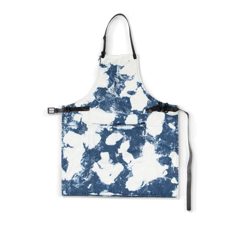 Dutchdeluxes - Handmade - Cotton - BBQ style - Kitchen apron - Stained Blue colored