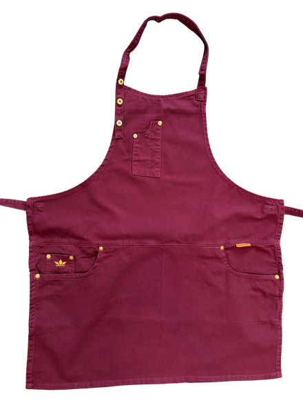 Dutchdeluxes - Denim - Barbecue - BBQ - Schürze - Küche - Indigo Jeans - 5 Taschen - Aubergine