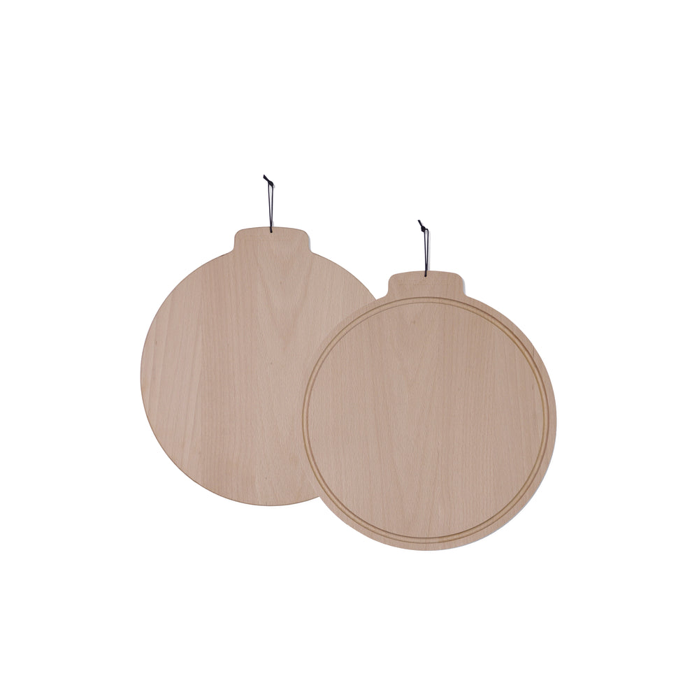 Dutchdeluxes - Handmade - Breakfast Board - Serving Board - Cutting Board - Beech - Round - Light Brown - Moon
