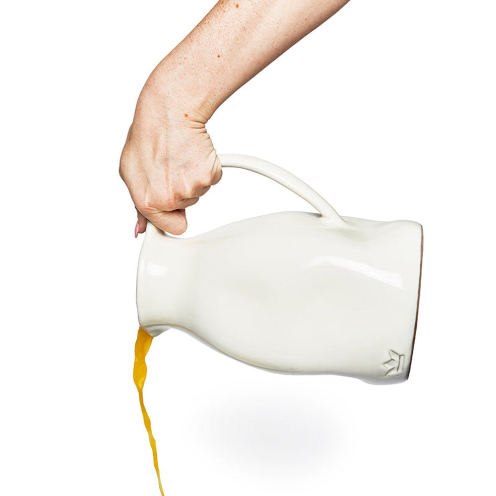 Dutchdeluxes - Luxury - Earthenware - Carafe - Ceramic - Handmade - Anti-drip - White