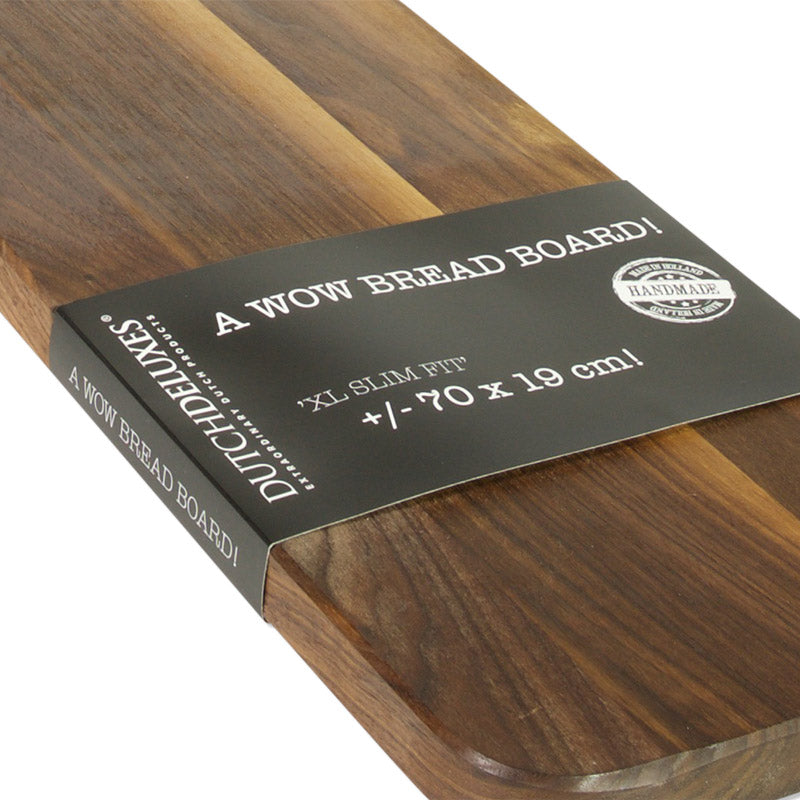 Dutchdeluxes - XL slim fit - Solid walnut - Breadboard - Cutting board - Serving board - 19x70 cm - Brown