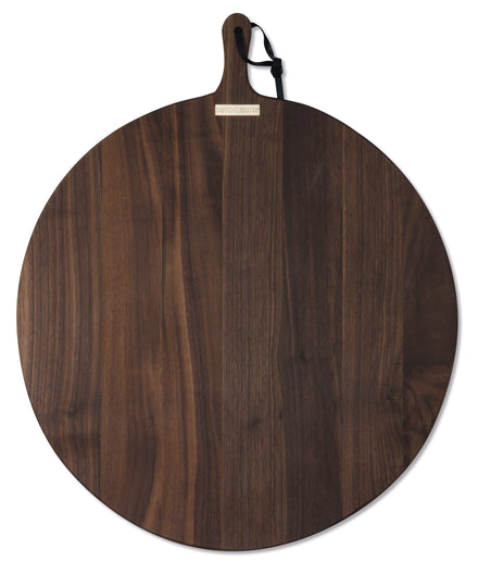 Planche à pain XL ronde - Noyer huilé - Étiquette en laiton