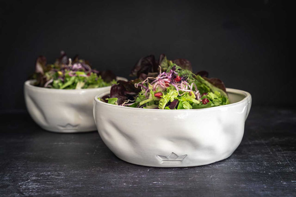 Dutchdeluxes - Handmade - Luxury - Ceramic - Breakfast bowls - Soup bowls - Set of 2 - 800 ml - White