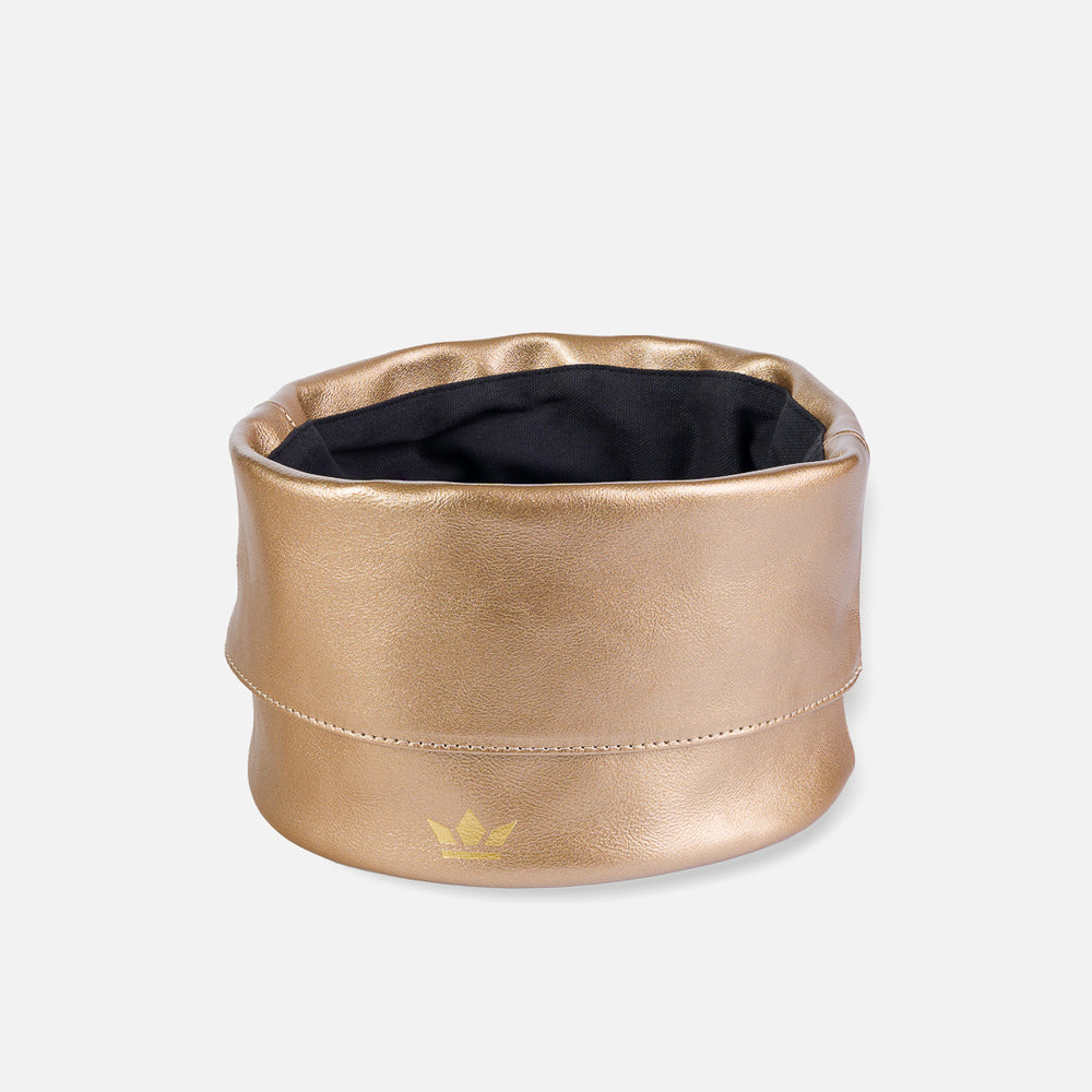 Dutchdeluxes Ben - Leather - Unique - Durable - Bread basket - 15x22 cm - Gold-colored