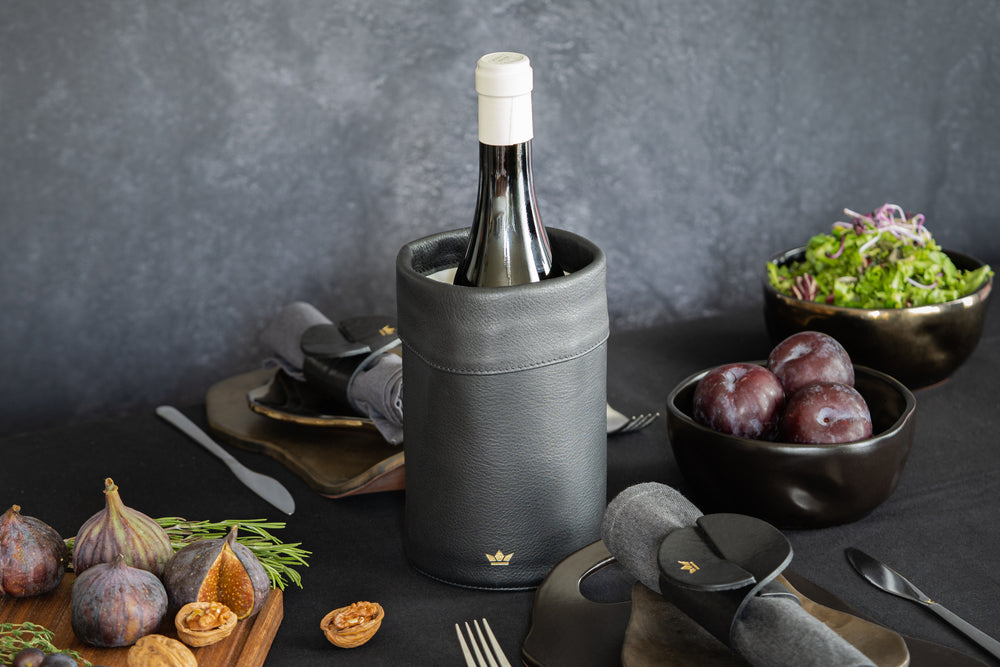 Dutchdeluxes - Luxury - Waterproof - Leather - Wine Cooler - Unique - Elegant - Vintage Grey