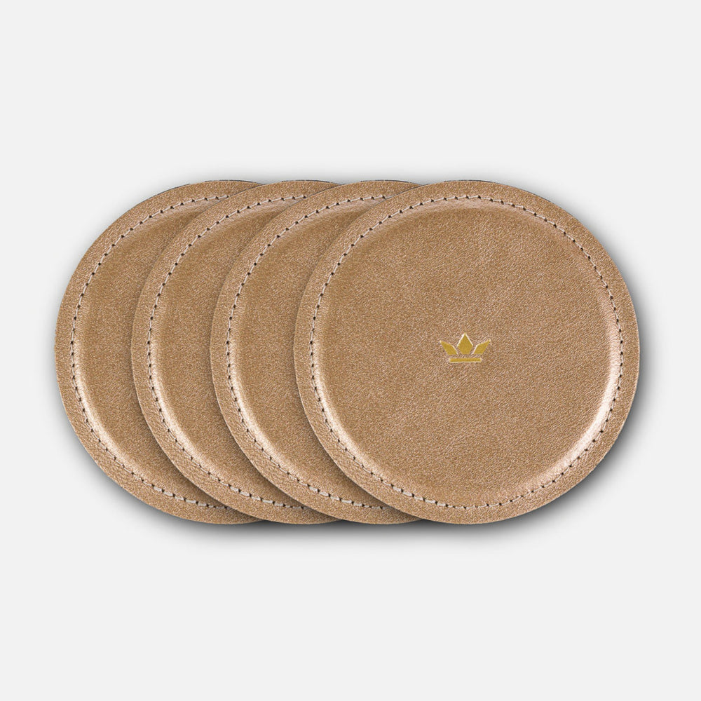 Dutchdeluxes - Luxury - Coasters - Water-resistant - Leather - 4 pieces - Pearly rose