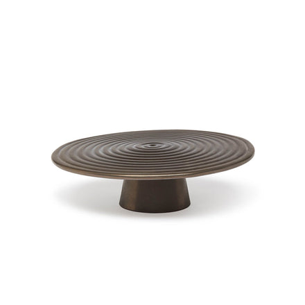 Dutchdeluxes - Gebakken keramiek - Platinum - Taartplateau - Groot - 32 cm diameter - Brons