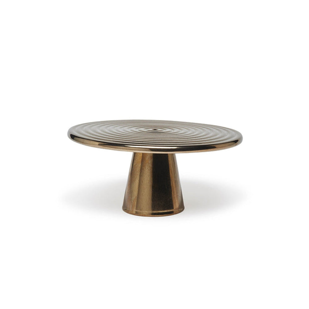 Dutchdeluxes - Ceramic - Elegant - Cake stand - Medium - 25 cm diameter - Platinum matt - Gold