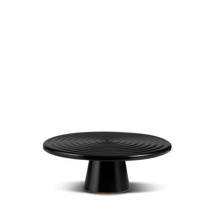 Dutchdeluxes - Keramiek - Taartplateau - 20 cm diameter - Uniek design - Zwart