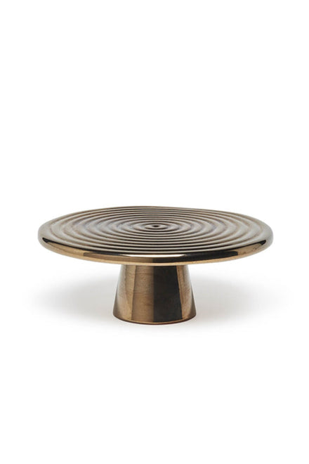 Dutchdeluxes - Gebrannte Keramik - Tortenständer - 20 cm Durchmesser - Gold