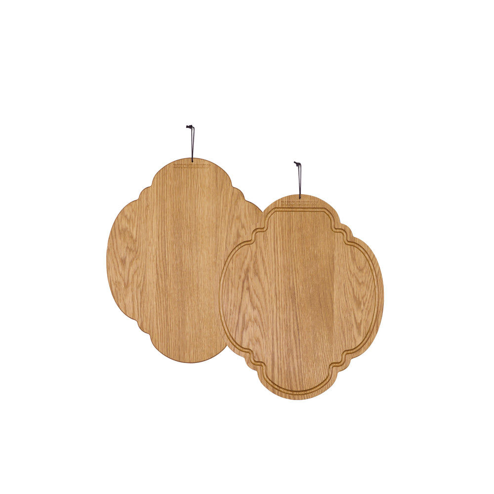 Dutchdeluxes - Handmade - Breakfast board - Serving board - Oiled oak wood - 23x27 cm - Brown