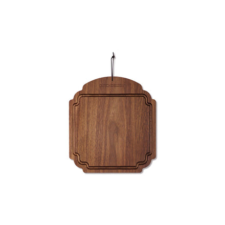 Dutchdeluxes - Luxe - Walnoot - Handgemaakt - Serveerplank - Ontbijtplank - Snijplank - 19x21 cm - Bruin