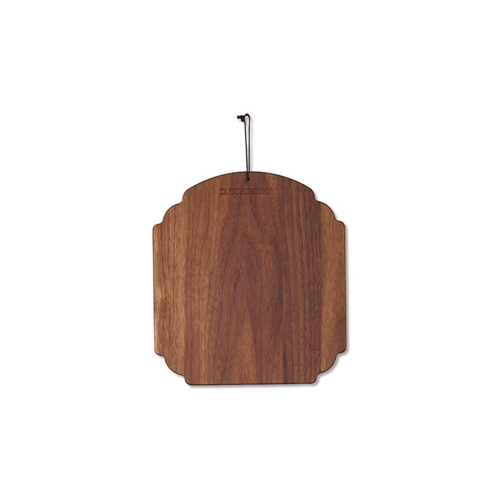 Dutchdeluxes - Luxury - Walnut - Handmade - Serving Board - Breakfast Board - Cutting Board - 19x21 cm - Brown