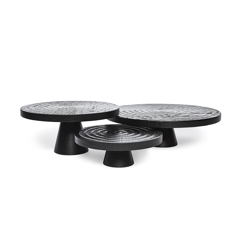 Dutchdeluxes - Dark oak wood - Luxury - Cake stand - Sustainable - 7x20 cm - Black/Brown