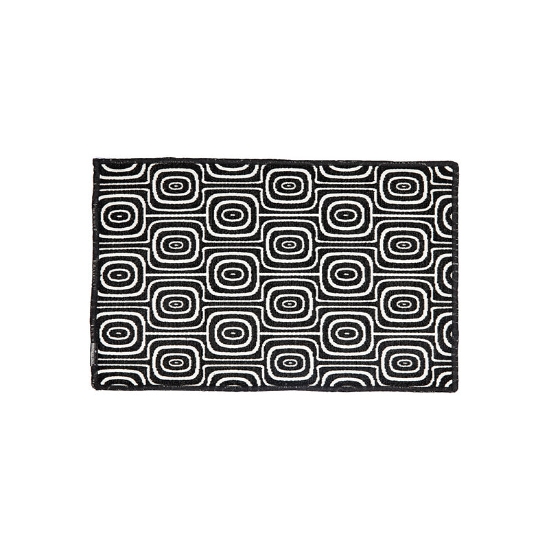 Dutchdeluxes - Handcrafted - Woven cotton - Placemat - Set of 4 - Black & white - Monkey eyes - Black/white