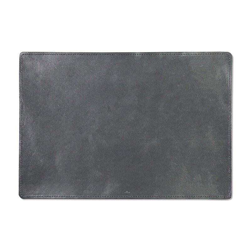 Dutchdeluxes - Handcrafted - Placemat - 1 Piece - Italian nappa Leather - Metallic Grey