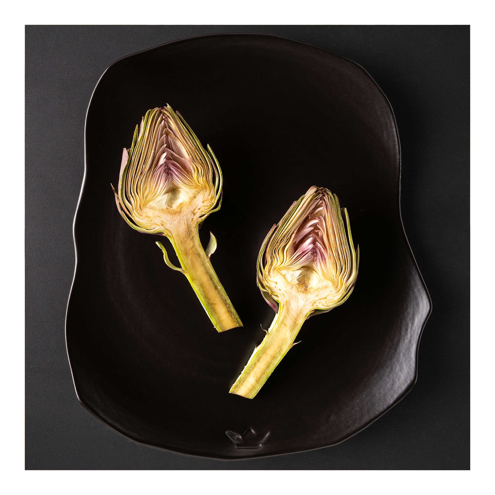 Dutchdeluxes - Lot de 2 - Céramique - XL - Assiette de service de luxe - 33,5 x 28 cm - Noir