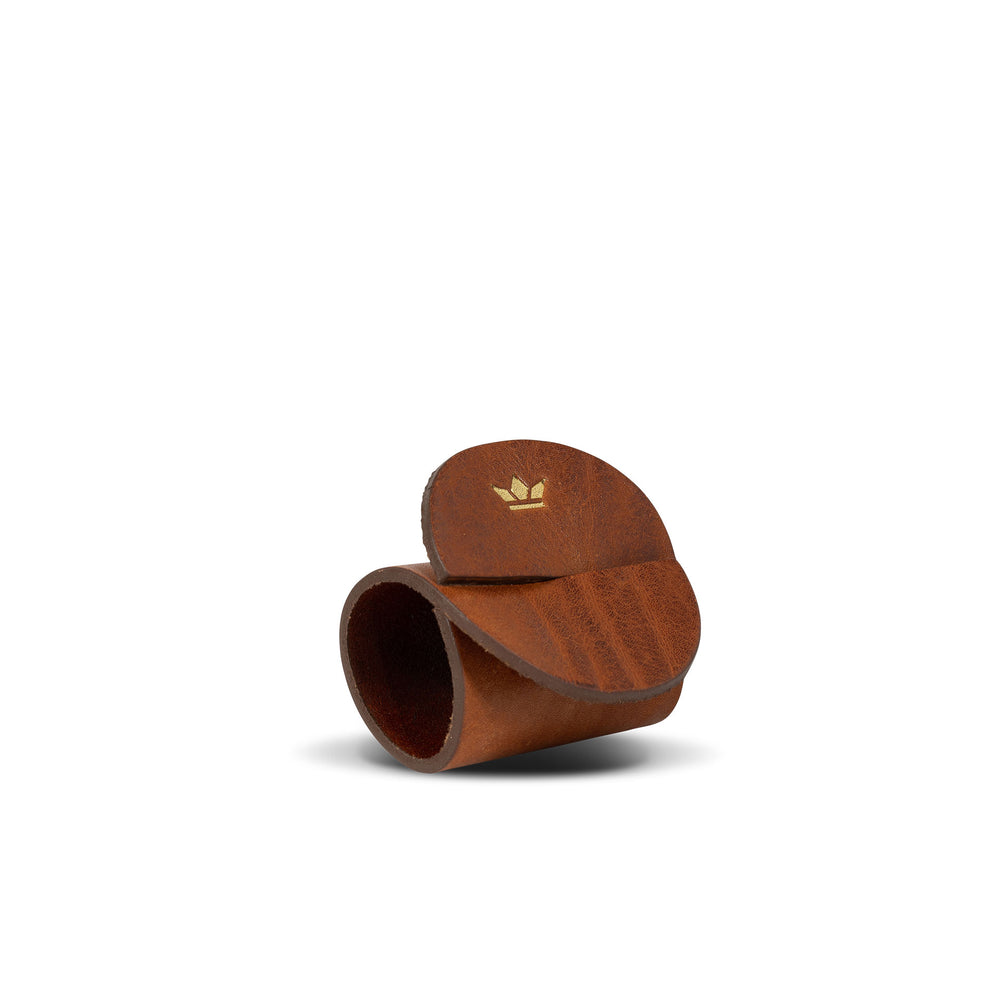 Dutchdeluxes - Luxury - Full grain leather - Handmade - Napkin rings - 4 pieces - Vintage cognac
