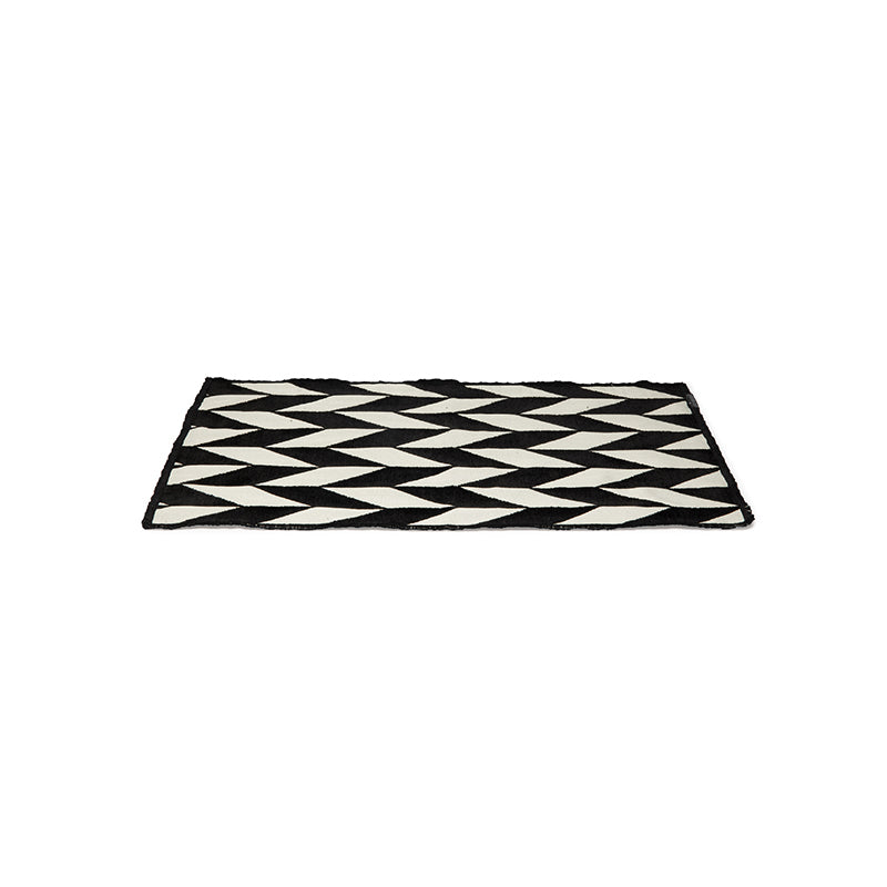 Dutchdeluxes - Woven Cotton - Handcrafted - Placemat - Set of 4 - Herringbone - Black and White