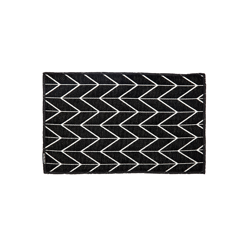Dutchdeluxes - Handcrafted - Woven cotton - Placemat - Set of 4 - Black & white - Herringbone - Black/white