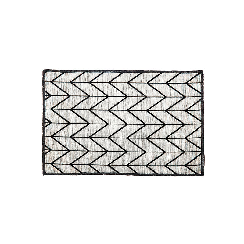 Dutchdeluxes - Handcrafted - Woven cotton - Placemat - Set of 4 - Black & white - Herringbone - Black/white