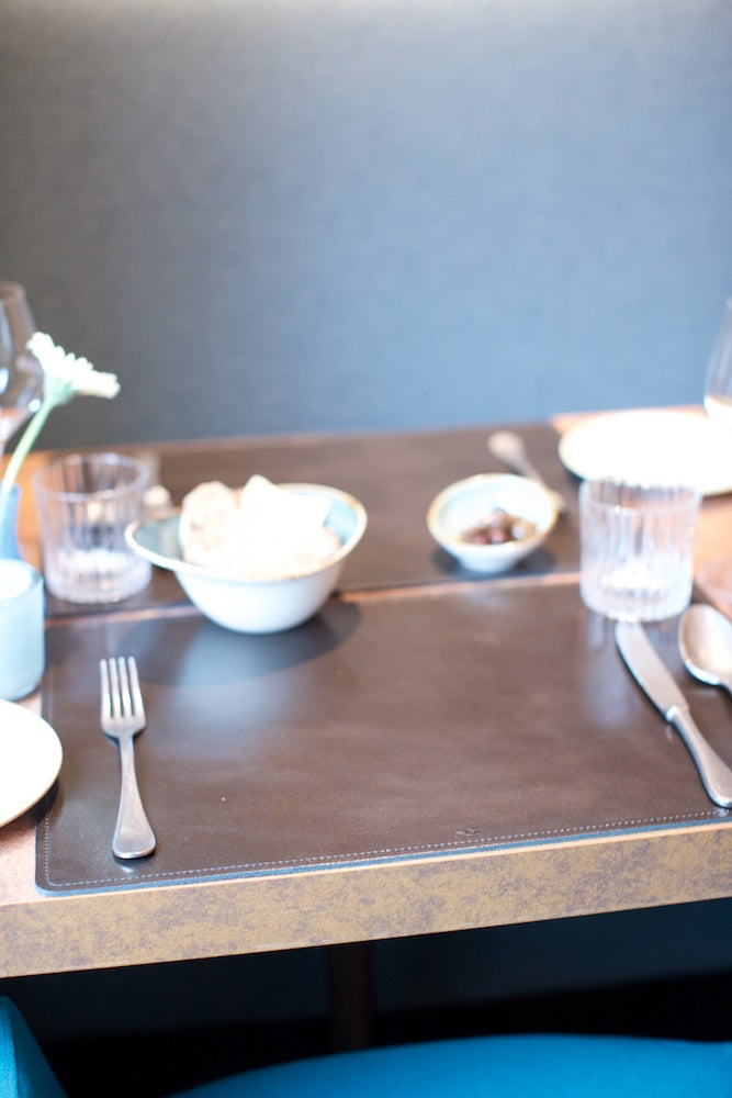 Dutchdeluxes - Full-grain leather - Placemat - 1 piece - Bronze