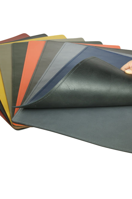 Dutchdeluxes - Handgefertigt - Tischset - 1 Stück - Italienisches Nappaleder - Metallic-Grau