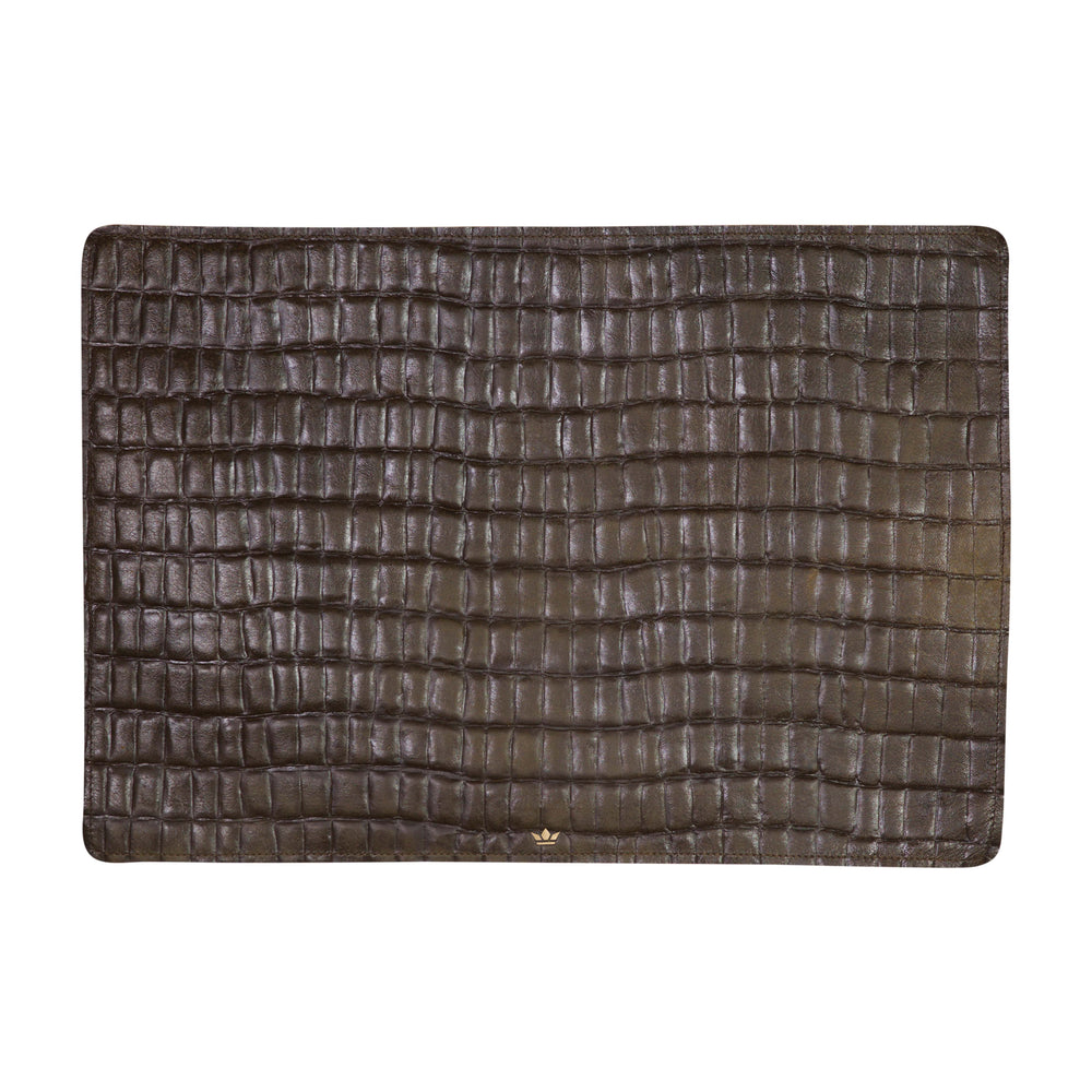Dutchdeluxes - Full grain leather - Handmade - Luxury - Placemats - 1 piece - Dark brown