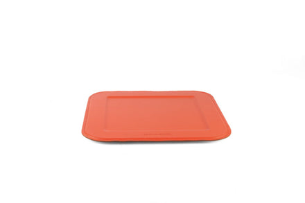 Serving tray | Square - Orange | Full grain leather on solid wood core | 34X34 CM