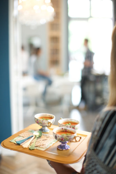 Serving tray | Square - Yellow Ochre | Full grain leather on solid wood core | 34X34 CM