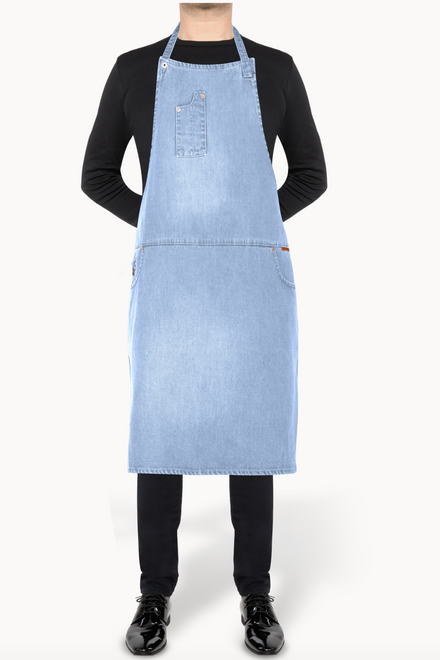 Dutchdeluxes Indigo jeans - Barbecue- of keukenschort - 5 zakken - Indigo Blauw