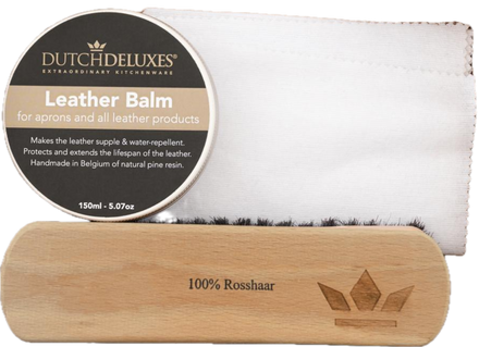 Entretien du cuir - Coffret complet (baume 150 ml + brosse en crin + chiffon en coton)