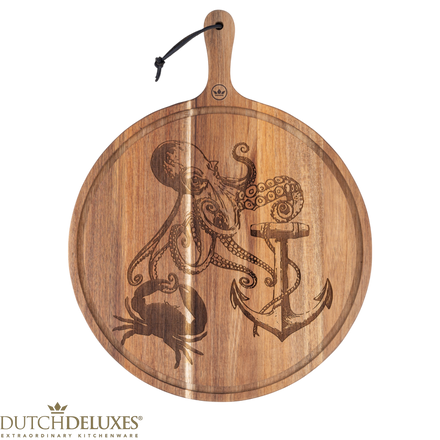 Dutchdeluxes Tattoo boards acacia Water- Cutting board - Serving board - Medium