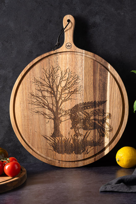 Dutchdeluxes Tattoo boards acacia Earth- Cutting board - Serving board - Medium