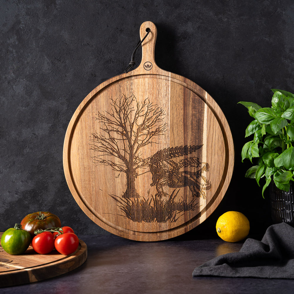 Dutchdeluxes Tattoo boards acacia Earth- Cutting board - Serving board - Medium