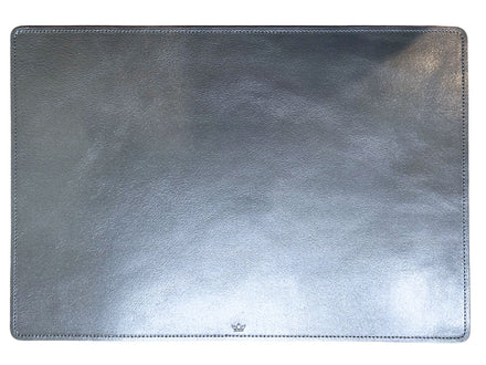 Dutchdeluxes - Handgemaakt - Placemat - 1 piece - Italian Nappa Leather - Metallic Grey