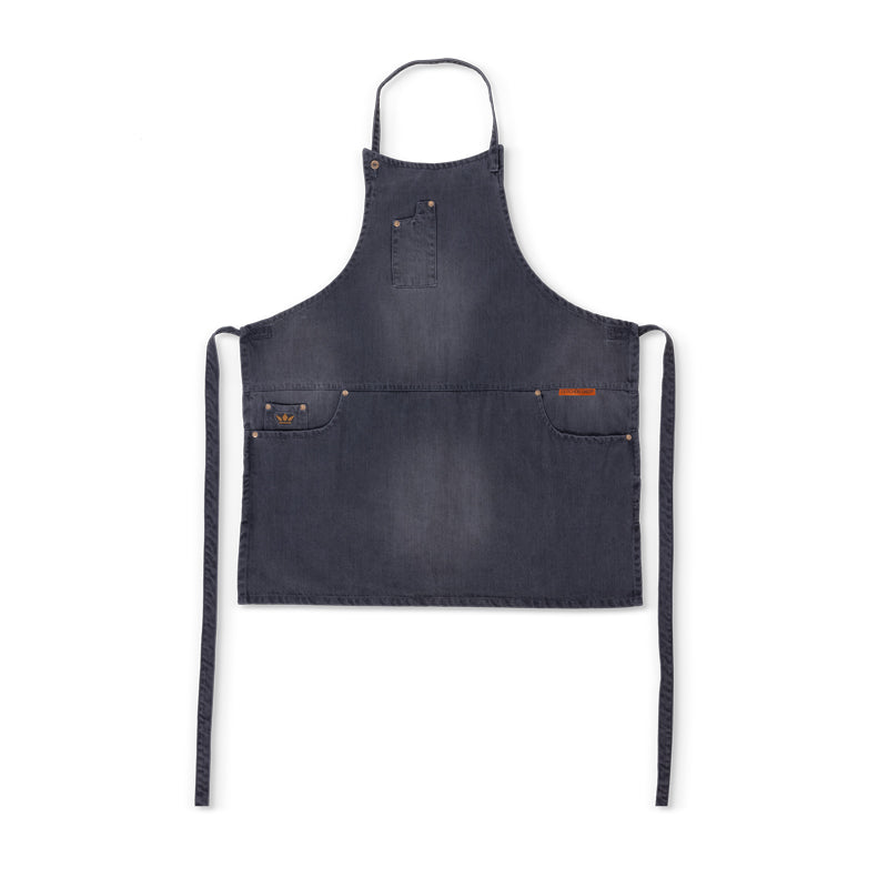 Dutchdeluxes kitchen and barbecue apron - With 5 pockets - Grey denim